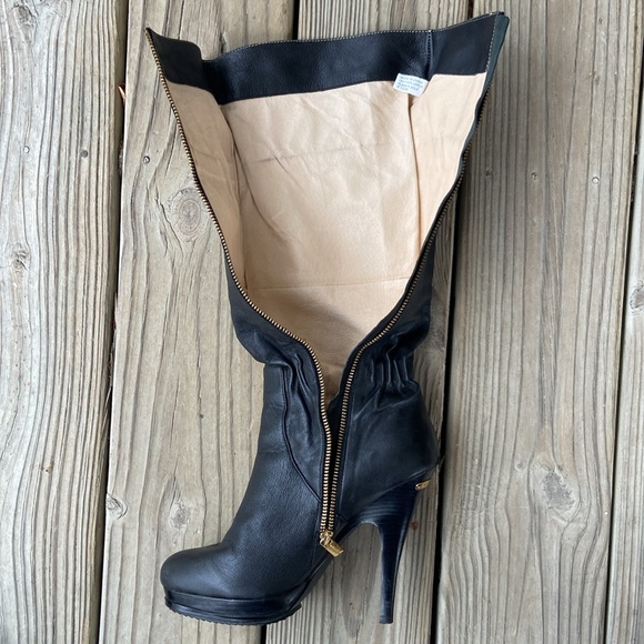 Michael Kors Tall Black Nappa Leather Webster Boots Women's Size 8.5 - Picture 7 of 11